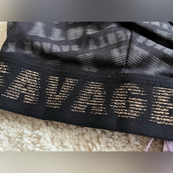 NWT Savage X Fenty Women's Forever Savage Bralette Skinny Racerback Black Print - Picture 7 of 10